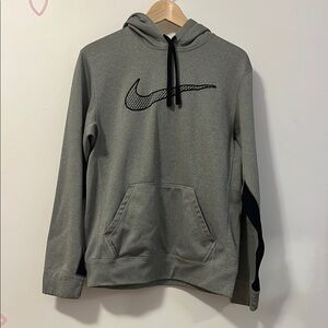 Nike Men's Gray Hoodie with Black Details
